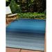 World Rug Gallery Contemporary Stripe Shade Reversible Recycled Plastic Outdoor Rugs - BLUE 5 x7