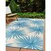 World Rug Gallery Floral Tropical Reversible Recycled Plastic Outdoor Rugs - BLUE 7 10 x10