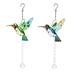 2 Pcs Hummingbird Crystal Pendant Home Decor Wedding Decorations Ornament Household Iron