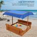 Wood Sandbox with Cover Sand Box with 2 Bench Seats for Aged 3-8 Years Old Sand Boxes for Backyard Garden Sand Pit for Beach Patio Outdoor