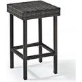 Modern Style Wicker Counter Stool Gray Patio Furniture Set of 2 Outdoor Seating durable for Garden Patio Porch