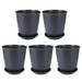 5Pcs Planter Flower Pot Clay Pots Flower Pots Pot For Garden Plants Size ( Black )
