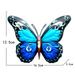 Pack of 1/4 Large Metal Butterflies Garden Ornament Butterfly Wall Art Decor blue