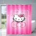 Hellos Cat K-Kitty Shower Curtain Kawaii Cartoon Pink Shower Curtain Adult Kid Bathroom Decoration Shower Curtain Birthday Gift