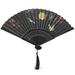 Chinese Style Handle Fan Chinese Folding Fan Oriental Handheld Silk Fabric Fan Decoration