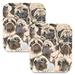 ALAZA Portrait Of Many Pugs in Sepia Art Style Cute Night Lights Plug into Wall -2 Pack Motion Sensor & Dusk to Dawn Sensor Adjustable Brightness & Warm White