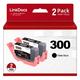 LinkDocs Compatible PFI-300 Matte Black Ink Cartridges Replacement for Canon PFI300 PFI-300 MBK Ink Cartridge Work for Canon imagePROGRAF PRO 300 Printer (2 Pcs Pack Matte Black)