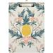 Wellsay Tropical Pineapple Floral Clipboards for Kids Student Women Men Letter Size Plastic Low Profile Clip 9 x 12.5 in Silver Clip