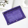 Pencil Pouch Case With Transparent Window Stationery Bag Binder Classroom Storage School Supplies Office Purple