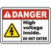 Traffic & Warehouse Signs - High Voltage Inside Do Not Enter Sign - Weather Approved Aluminum Street Sign 0.04 Thickness - 10 X 7