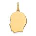 FJC Finejewelers 14k Yellow Gold Plain Small .009 Gauge Facing Left Engravable Boy Head Charm