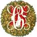 JWDX Wreath Clearance Pre Lit Initial Outdoor Christmas Wreaths Artificial Christmas Garland with Lights Personalized Christmas Wreaths for Front Door with Red Bows C
