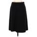 Ann Taylor Casual A-Line Skirt Knee Length: Black Print Bottoms - Women's Size 0