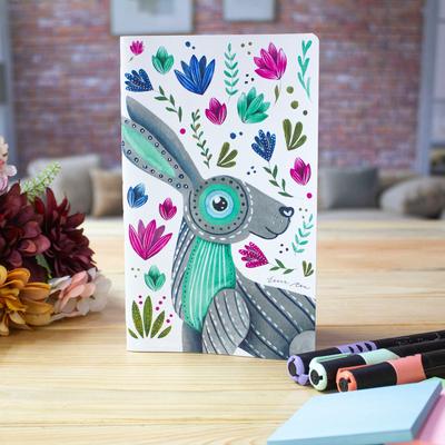 'Eco-Friendly Recycled Paper Notepad with Printed Hare Motif'