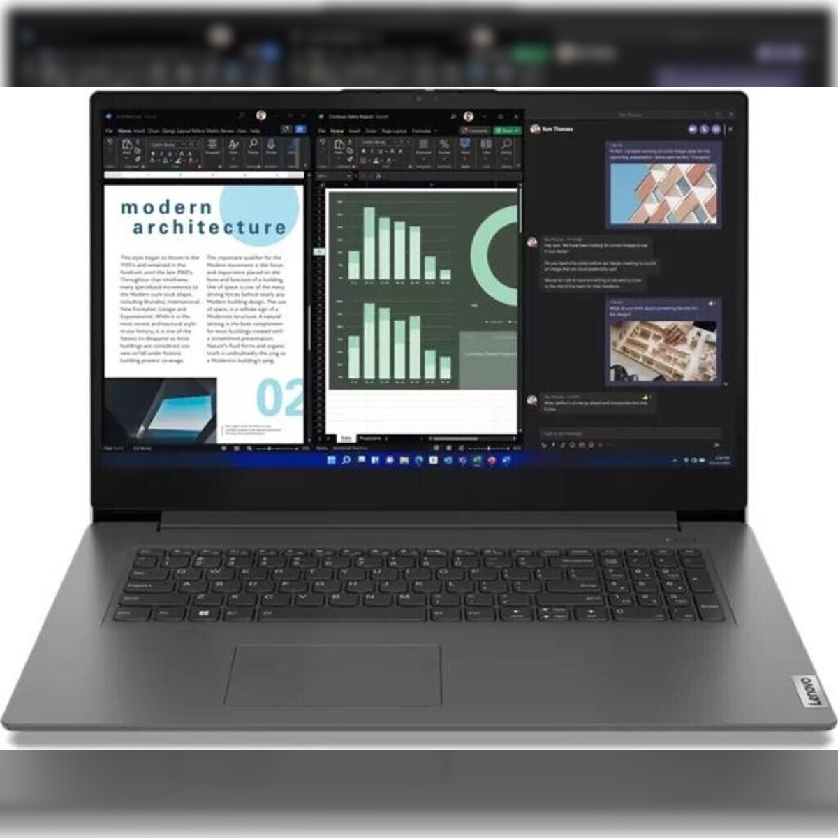 Lenovo V17-IRU 83A2001NGE 43.9 cm (17.3") Full HD Notebook, Intel U300, 8GB RAM, 512GBSSD, Windows 11 Home, QWERTZ Grau Image