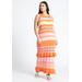 Plus Size Women's Striped Tank Sweater Dress With Ruffles by ELOQUII in Sorbet Stripe (Size 26/28)