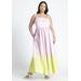 Plus Size Women's Ombre Flare Skirt Maxi Dress by ELOQUII in Crystal Rose (Size 26)