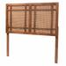 Katrice Mid-Century Modern Ash Walnut Finished Wood Queen Size Headboard With Rattan by Baxton Studio in Ash Walnut (Size QUEEN)