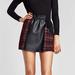 Zara Skirts | Nwot Zara Faux Leather Mini Patchwork Skirt Size M | Color: Black | Size: M