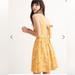 Madewell Dresses | Nwot Madewell Silk Fleur Bow-Back Dress In Butterfly Garden Size 2 Yellow Midi | Color: Yellow | Size: 2