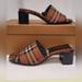 Burberry Shoes | $820 Burberry Wilma Check Block-Heel Mules Sandals Dark Birch Brown Eu 36 / Us 6 | Color: Brown/Tan | Size: 6