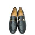 Gucci Shoes | Gucci Womens Black Jordaan Leather Loafers With Horsebit Detail 39.5 | Color: Black | Size: 9.5