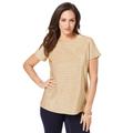 Plus Size Women's Metallic Tee by Jessica London in Gold (Size 18/20) Sparkle Short-Sleeve T-Shirt