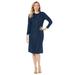Plus Size Women's Cable Sweater Dress by Jessica London in Navy (Size 18/20)