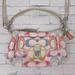 Coach Bags | Coach Multicolored Signature C Shoulder Crossbody Bag Creme Charm Tags | Color: Cream/Pink | Size: Os