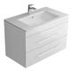 Alpenberger Bad Waschbecken mit Unterschrank | Gäste WC Waschtisch 70 cm | Badmöbel Set Waschbeckenunterschrank Hängend | Badunterschrank Vormontiert