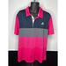 Adidas Shirts | Adidas Mens Golf Polo Shirt Xl Blue Pink Gray Short Sleeve | Color: Blue/Pink | Size: Xl