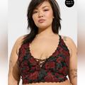 Torrid Intimates & Sleepwear | Nwt Torrid Lightly Lined Lace Bralette | Color: Black/Red | Size: 3x
