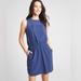 Athleta Dresses | Athleta Sol Dress Blue Mesh Accents, Scoop Neck Elastic Drawstring Mini 14 | Color: Blue | Size: 14