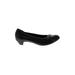 Attilio Giusti Leombruni Flats: Pumps Chunky Heel Work Black Solid Shoes - Women's Size 38 - Round Toe