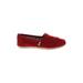 TOMS Flats: Slip On Stacked Heel Work Red Print Shoes - Women's Size 7 1/2 - Almond Toe