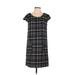 Gap Casual Dress - Shift Scoop Neck Short sleeves: Gray Print Dresses - Women's Size 8