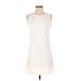 BCBGMAXAZRIA Casual Dress - Mini: Ivory Solid Dresses - Women's Size 2X-Small