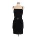 Say What? Cocktail Dress - Mini Square Sleeveless: Black Solid Dresses - Women's Size Medium