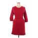 Universal Standard Casual Dress - Sheath Crew Neck 3/4 sleeves: Red Print Dresses - Women's Size 16