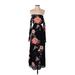 Billabong Casual Dress - Midi Open Neckline Sleeveless: Black Floral Dresses - Women's Size X-Small