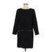 J.Crew Casual Dress - Shift Crew Neck 3/4 sleeves: Black Solid Dresses - Women's Size 8