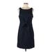 Holding Horses Casual Dress - Shift: Blue Solid Dresses - Women's Size 8