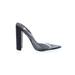 Qupid Mule/Clog: Slip On Chunky Heel Cocktail Party Black Solid Shoes - Women's Size 7 - Open Toe