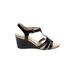 Bandolino Wedges: Black Solid Shoes - Women's Size 8 1/2 - Open Toe