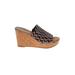 Lucky Brand Wedges: Slip On Platform Boho Chic Brown Shoes - Women's Size 6 - Open Toe