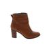 TOMS Ankle Boots: Brown Print Shoes - Women's Size 7 - Round Toe