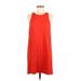 Tibi Casual Dress - Mini High Neck Sleeveless: Red Solid Dresses - Women's Size Medium