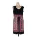 DressBarn Casual Dress - Mini V-Neck Sleeveless: Black Color Block Dresses - Women's Size 16 - Paisley Wash