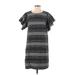 Moon River Casual Dress - Shift: Gray Stripes Dresses - Women's Size Small