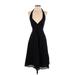 J.Crew Cocktail Dress - Midi Halter Sleeveless: Black Solid Dresses - Women's Size P